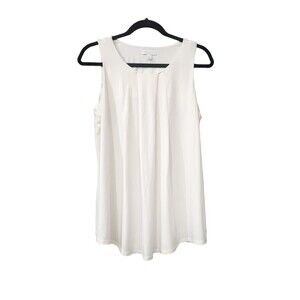 Charter Club Women’s Size L White Sleeveless Blouse Wrap Top